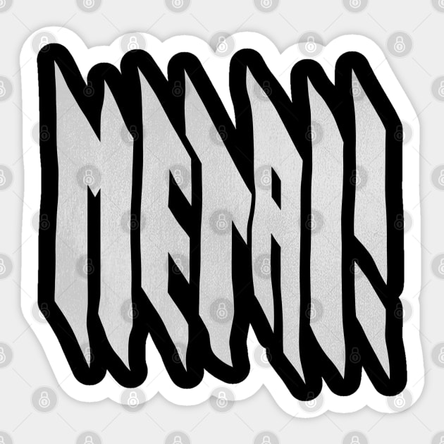 Metalfontwhite Sticker by Kaijester
